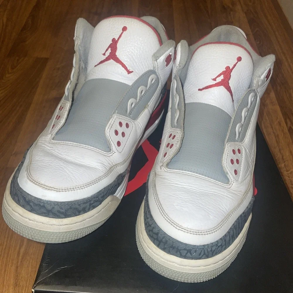 NIKE AIR JORDAN III RETRO 3 FIRE RED WHITE BLACK 2013 RARE‎ 136064-120 (SIZE 14)